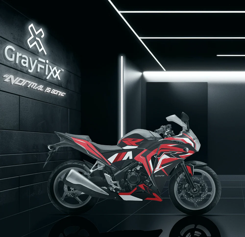 RR Edition Full Body Sticker For CBR 250R | Made In Premium Gloss Vinyl With FPF(Fade Protection Film), Water Proof, Precut Sticker, Pack of 1 for Both Side